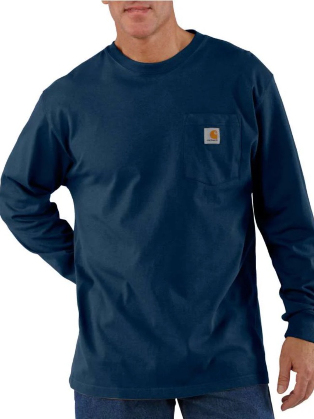 NWT Carhartt Long-Sleeve Pocket Tee in Navy Blue